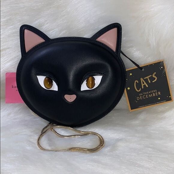 AUTHENTIC CATS BLACK KATE SPADE MEOW CAT CROSSBODY BAG - Picture 3 of 9